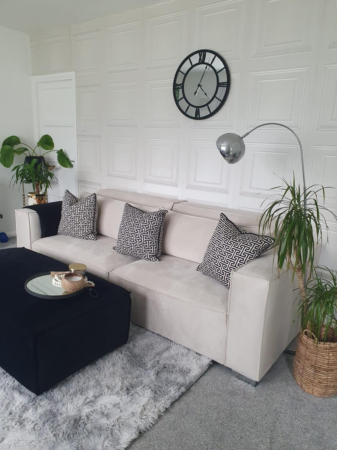 Cream Velvet Talum Sofa