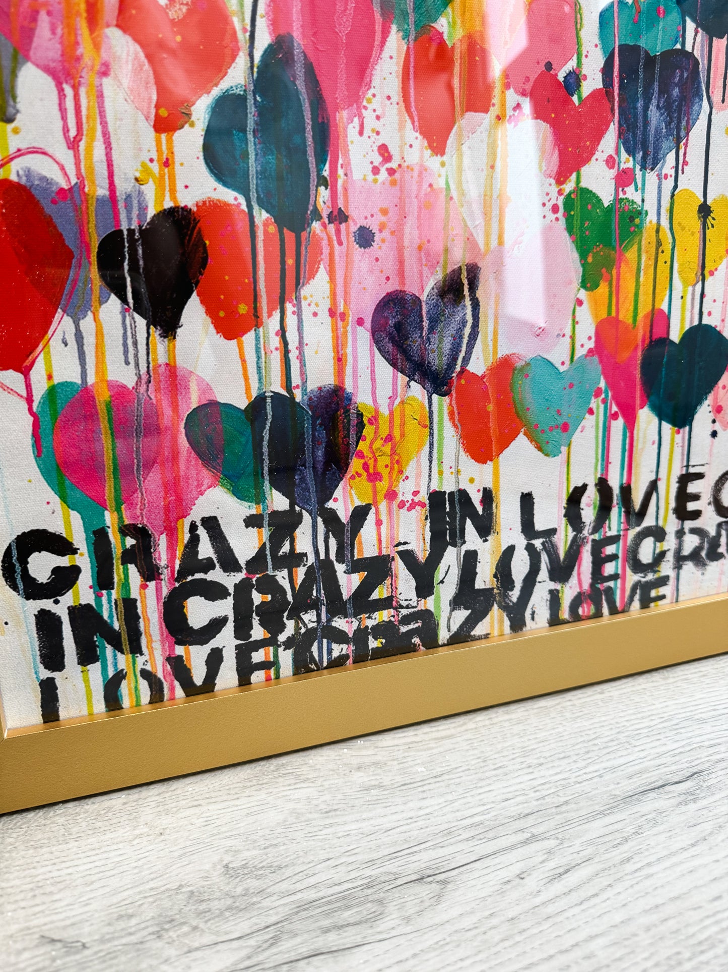 CRAZY IN LOVE Framed Cotton Canvas Art