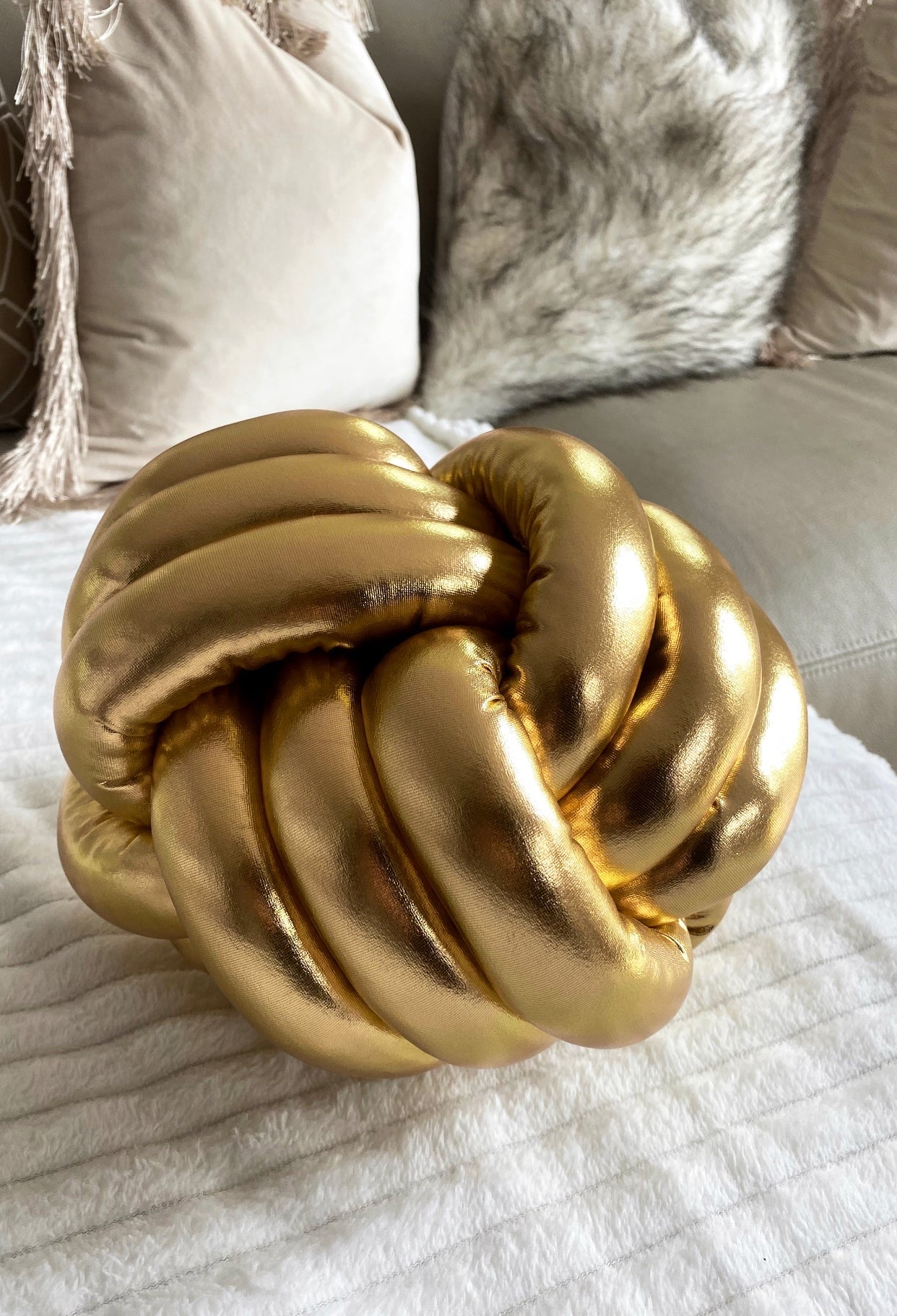 Gold Wrap Ball Cushion