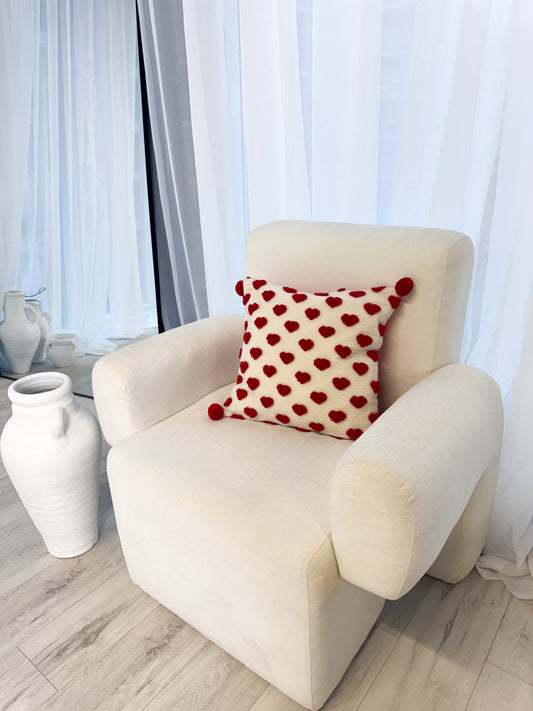 Duck Feather Love Heart Cushion Cover