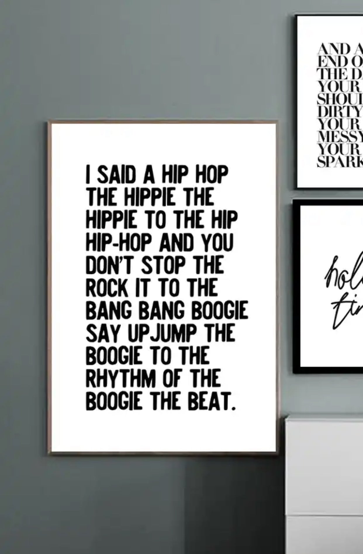 Black and White Lyric Cotton Canvas Print