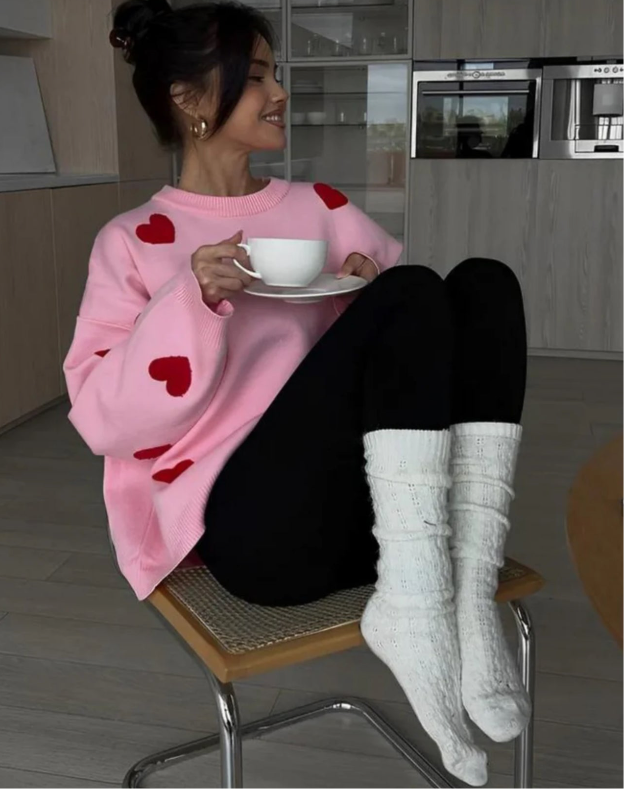 Pink Love Heart Cosy Jumper
