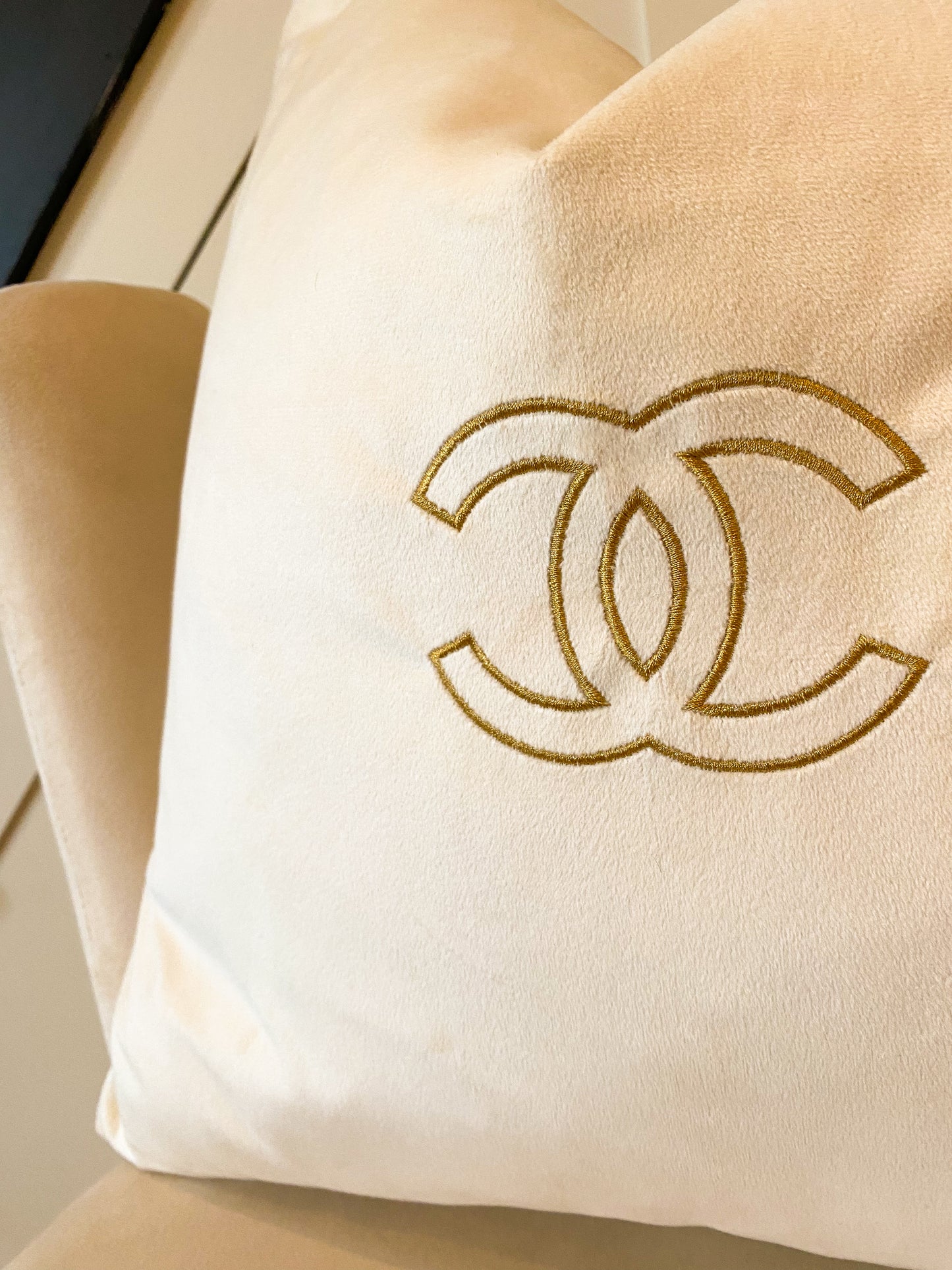 Cream & Gold Coco Bespoke Cushion Cover