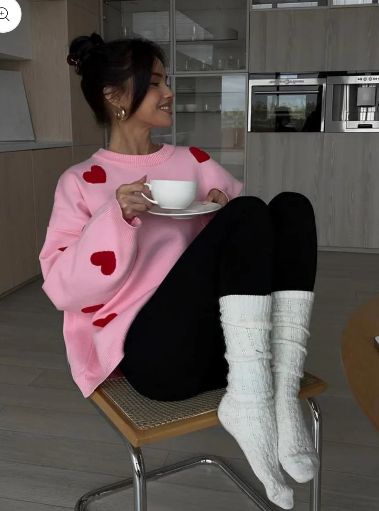 Pink Love Heart Cosy Jumper