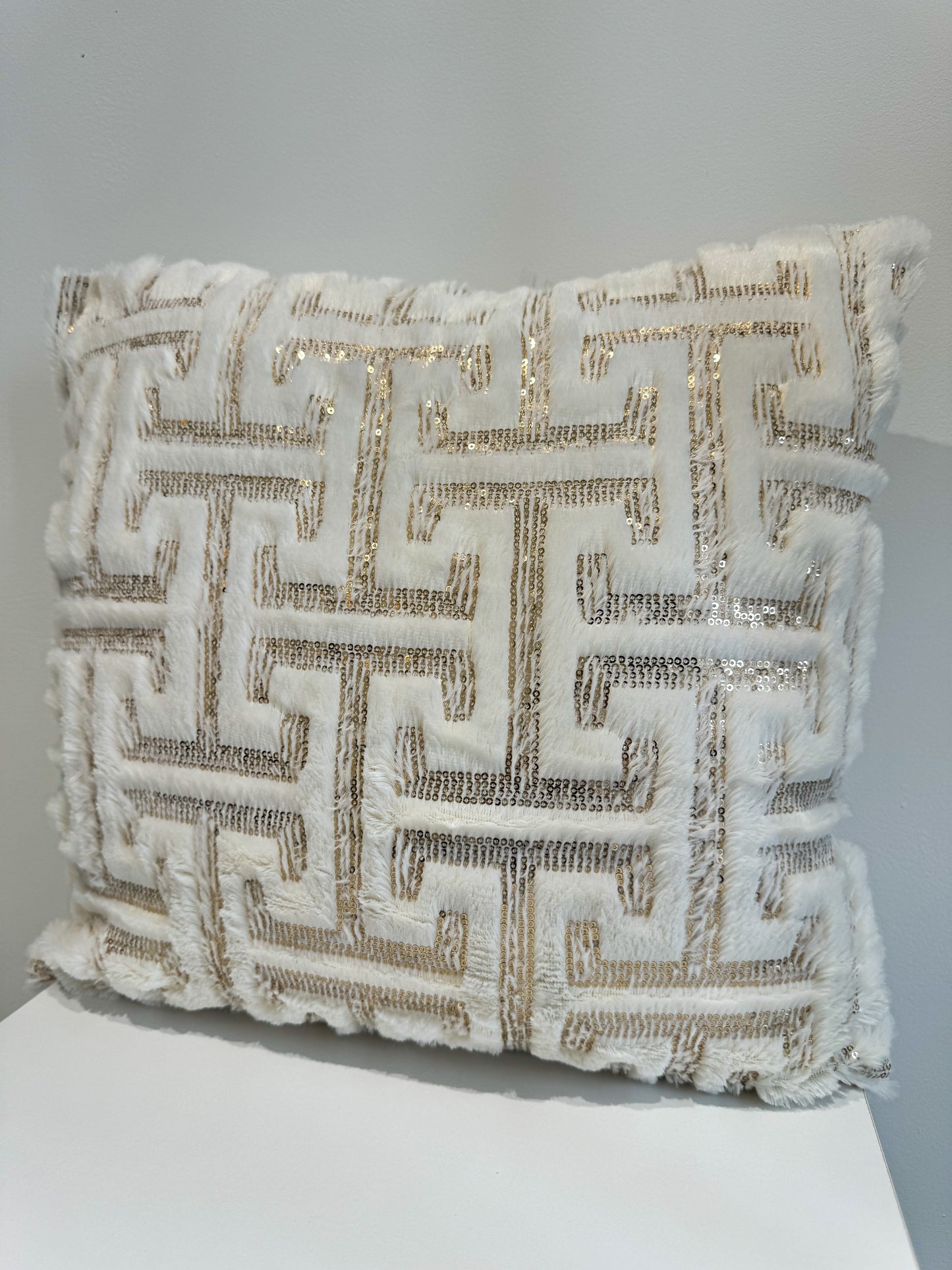 Ivory Soft Sequin Cushion