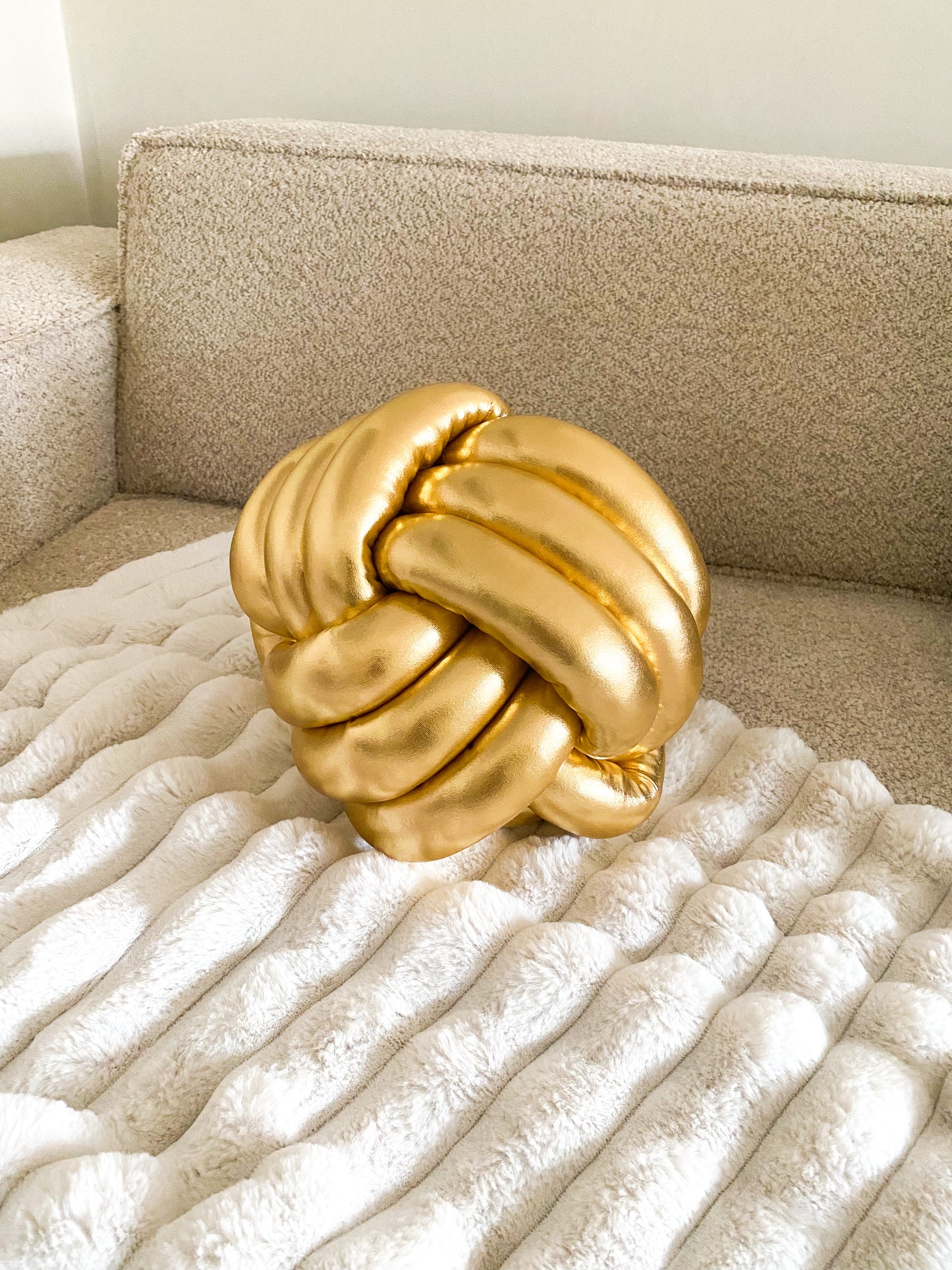 Gold Wrap Ball Cushion