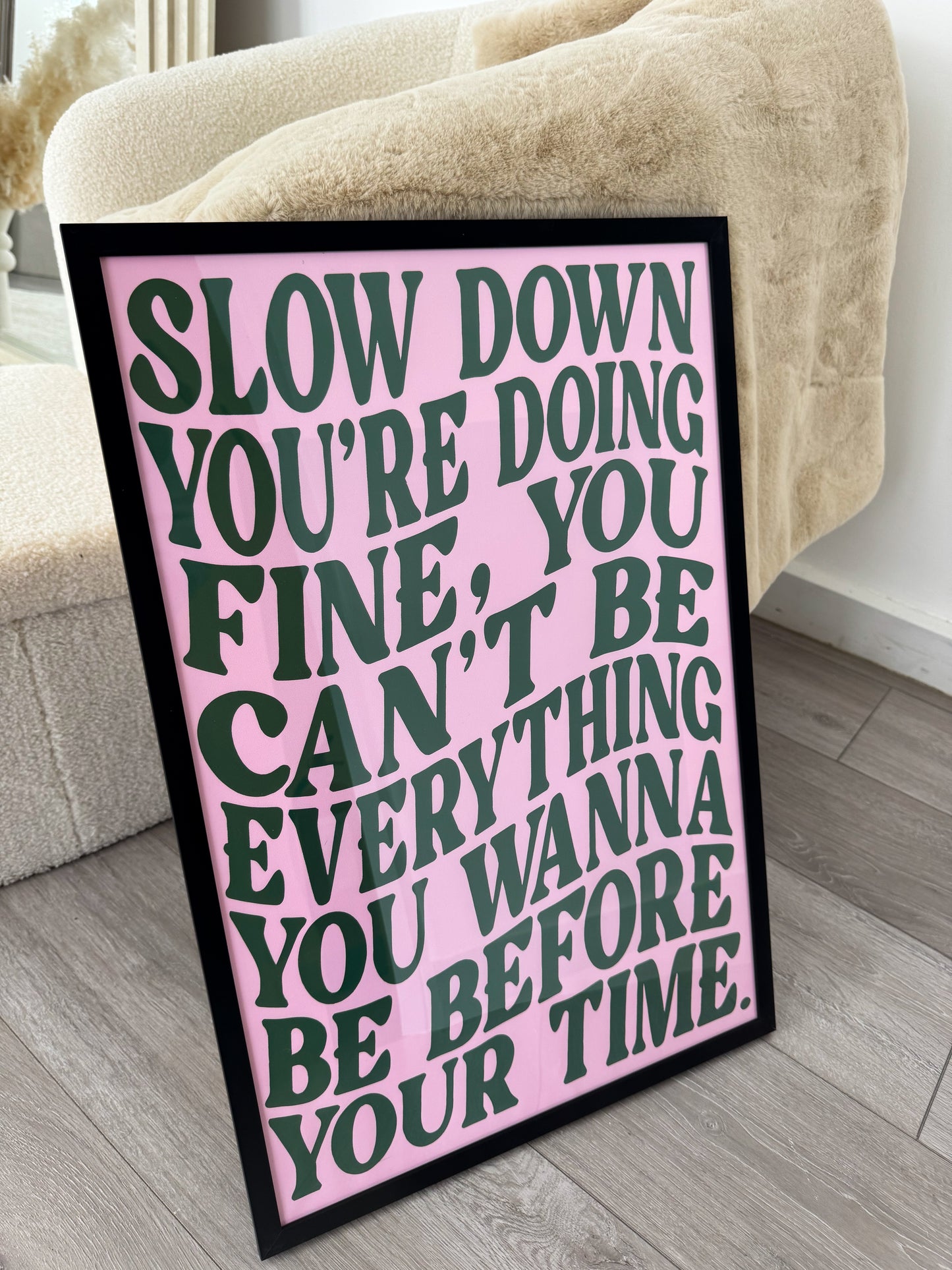 SLOW DOWN Cotton Canvas Print