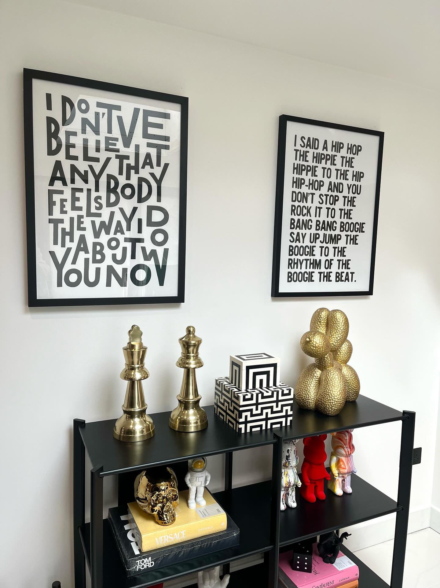 Black and White Lyric Cotton Canvas Print