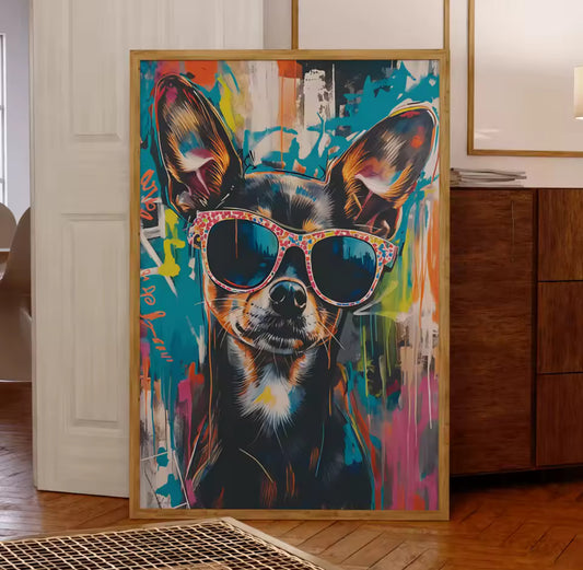 Chihuahua Colourful Cotton Canvas Print