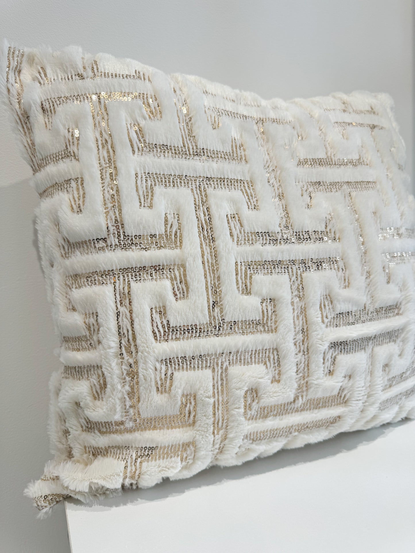 Ivory Soft Sequin Cushion