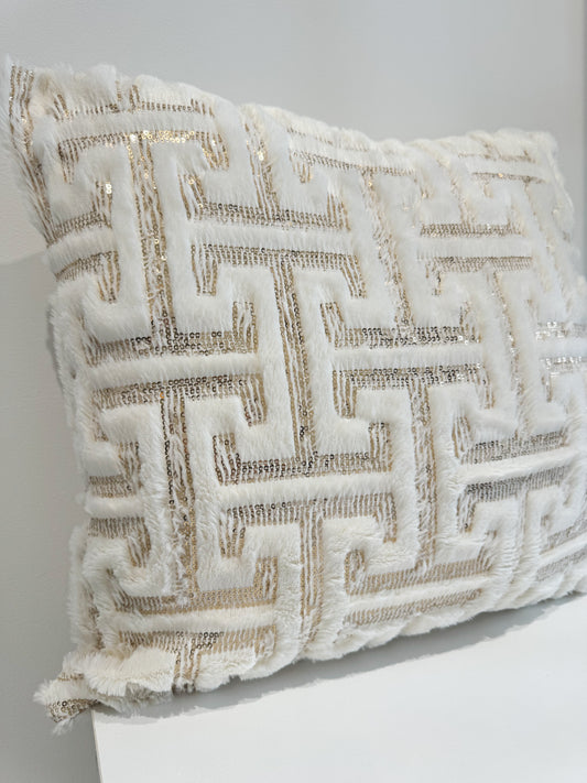 Duck Feather Ivory Soft Sequin Cushion