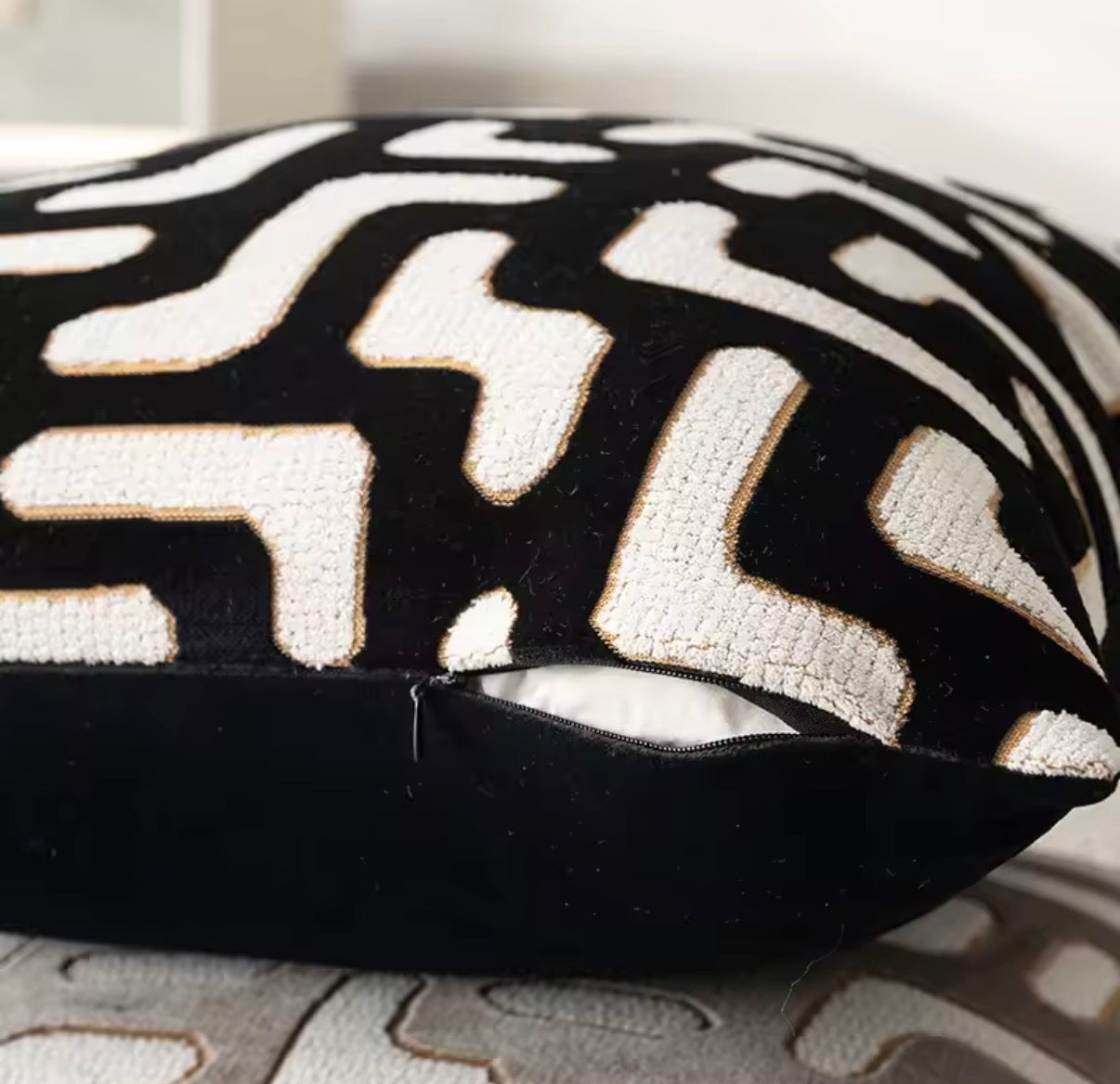 Black and White GiGi Cushion Cover