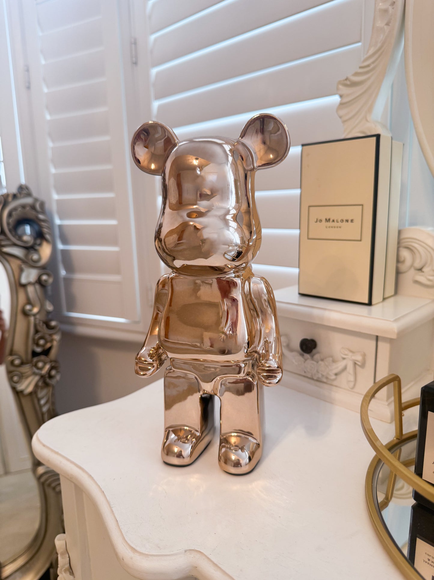 Rose Gold Bear brick piggy bank ceramic sculpture