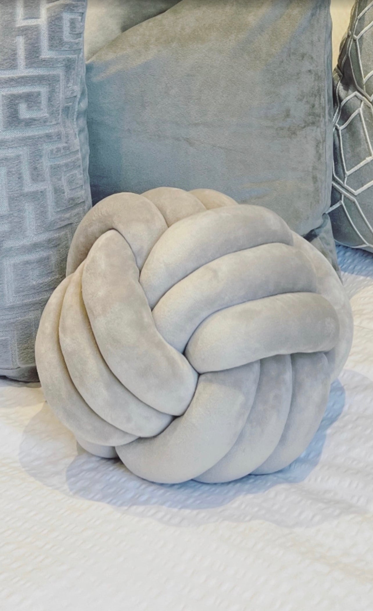 Greige Wrap Ball Cushion