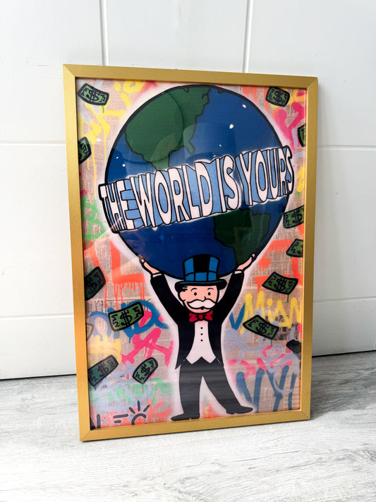 Monopoly “The World Is Yours” Cotton Canvas Print