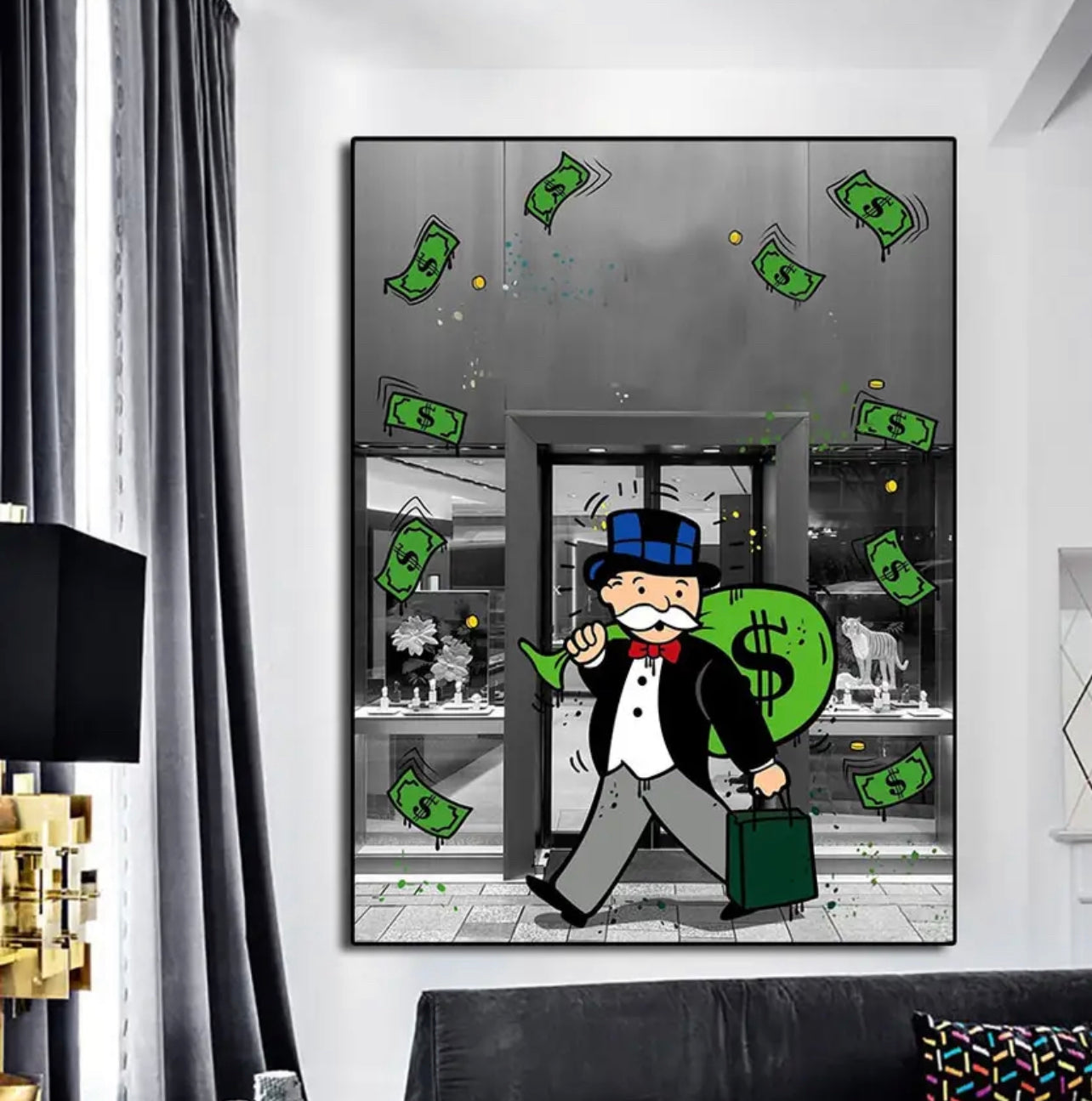 Monopoly Man Wall Art Cotton Canvas Print