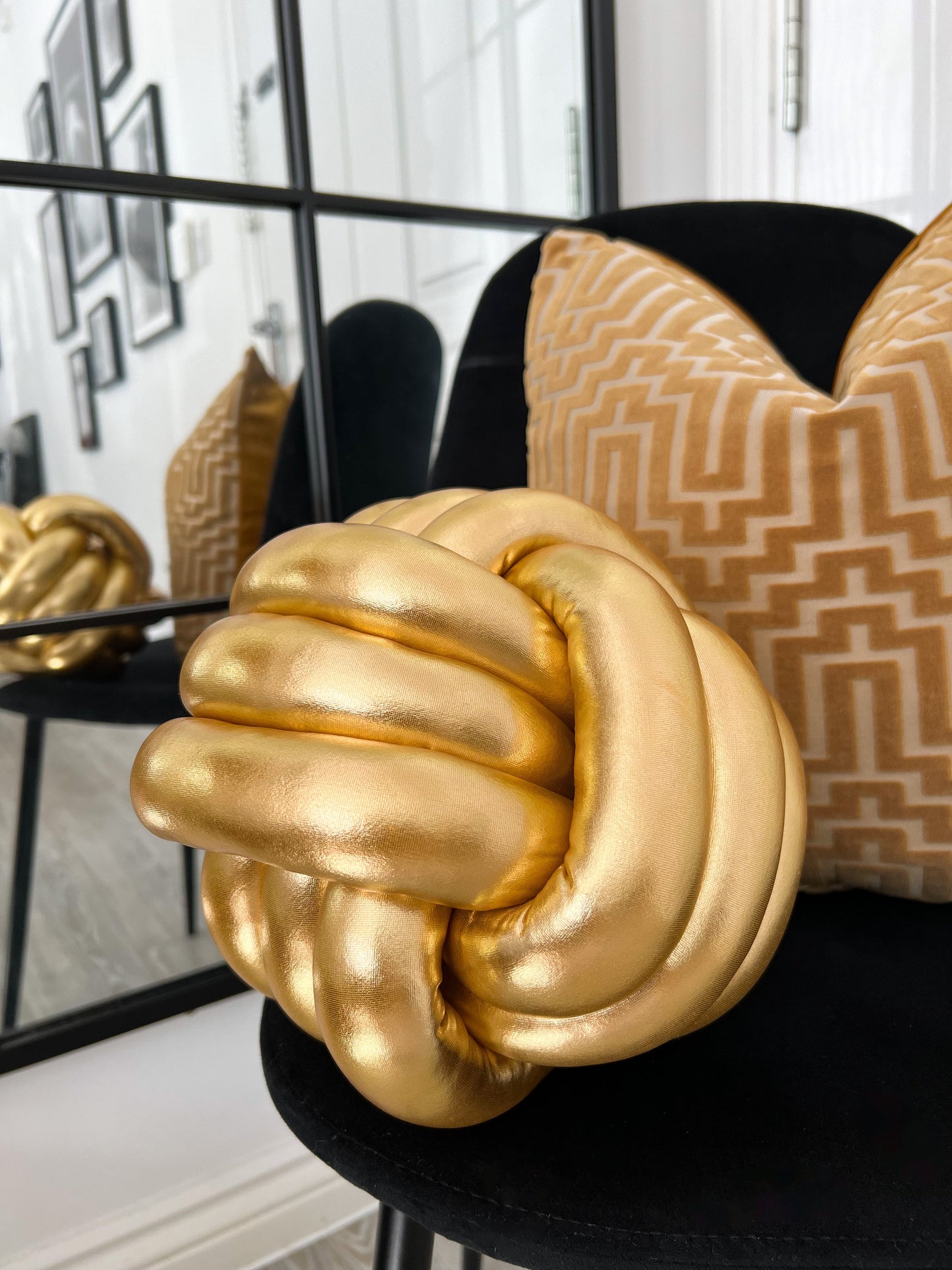 Gold Wrap Ball Cushion