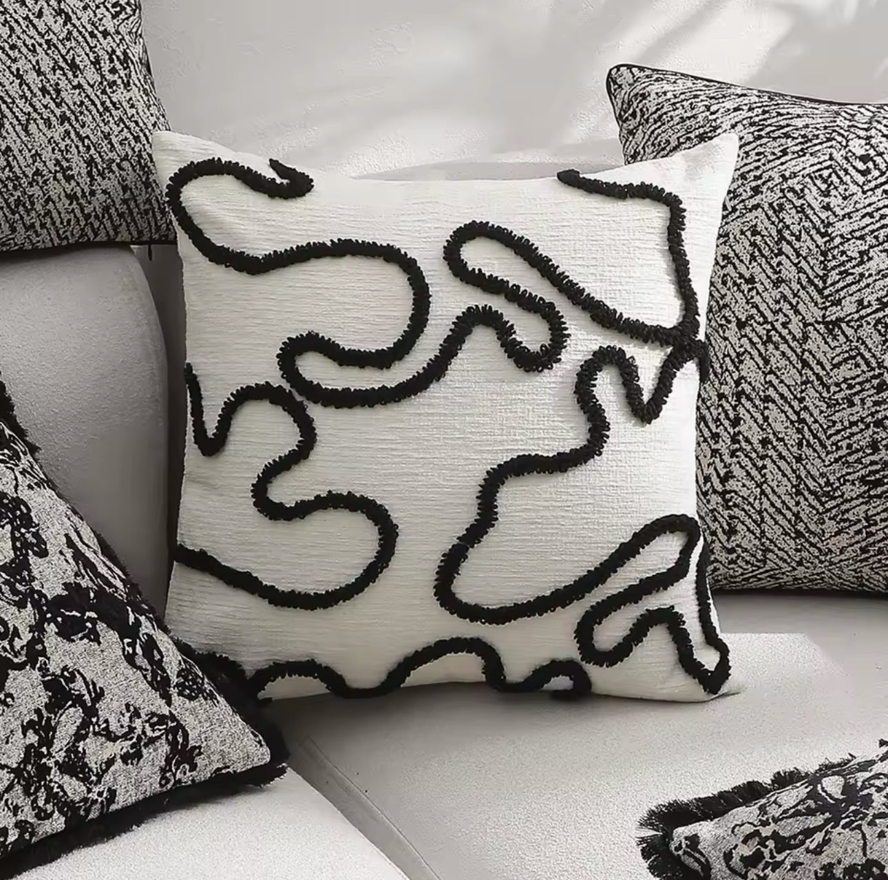 Black and White Teddy Cushion