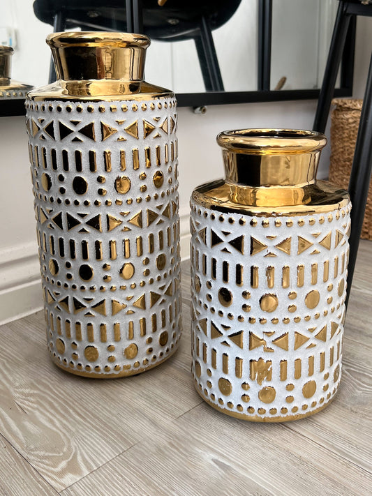 Gold Ceramic Large Vase