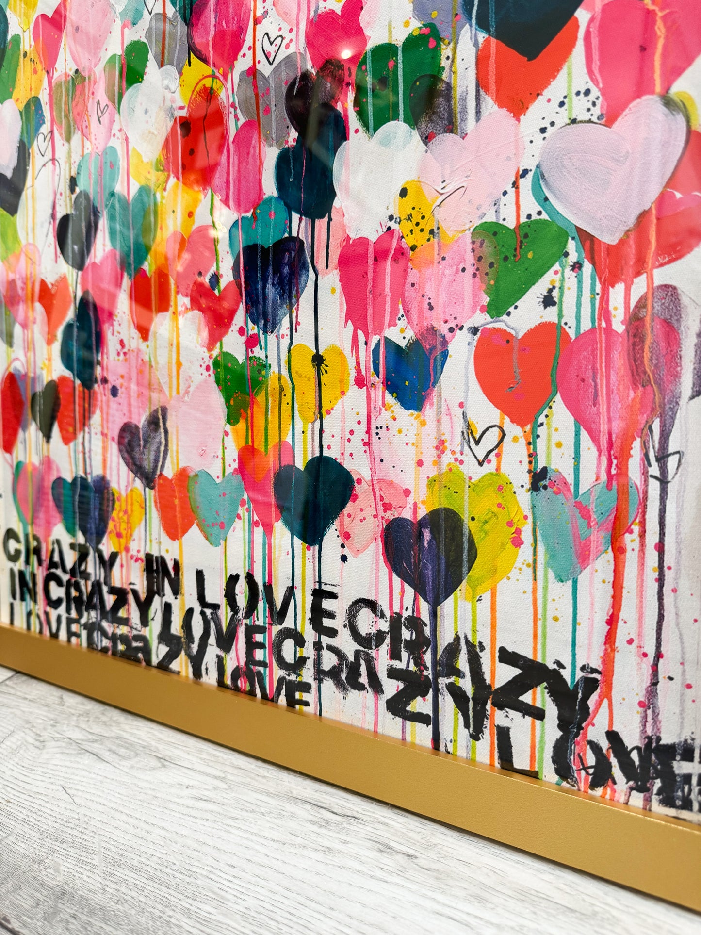 CRAZY IN LOVE Framed Cotton Canvas Art
