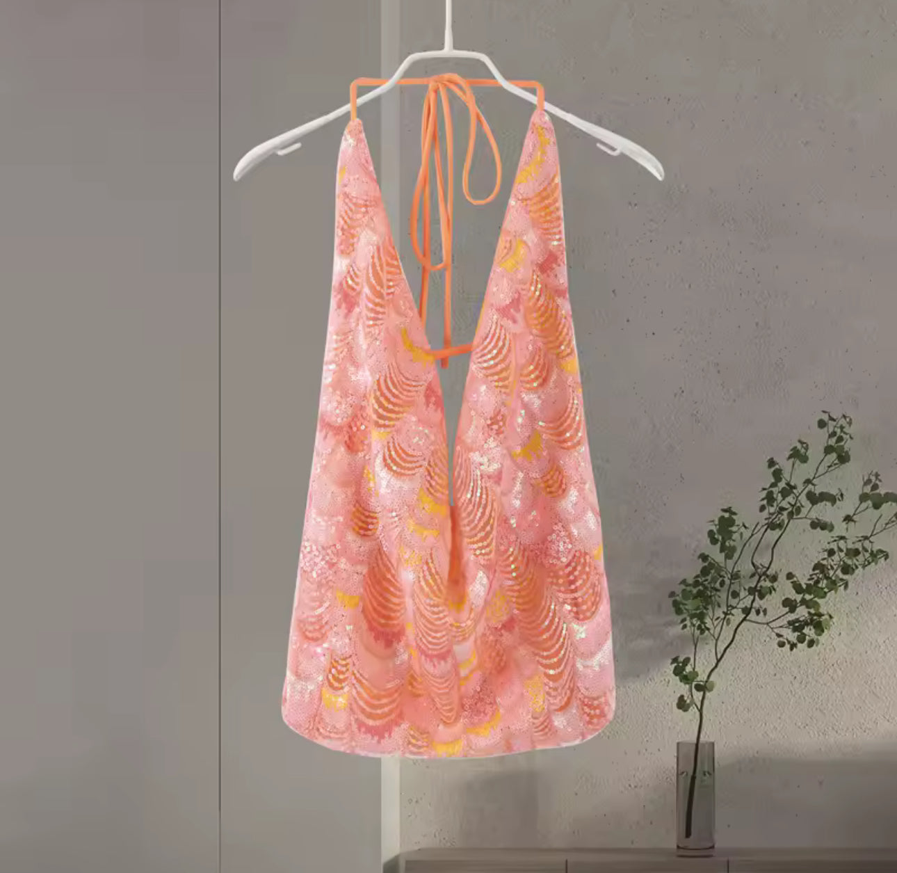 Peach Sequin Co-Ord Set