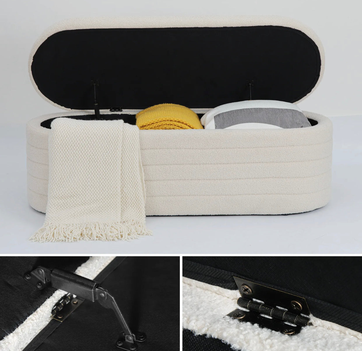 Teddy Boucle Storage Bench