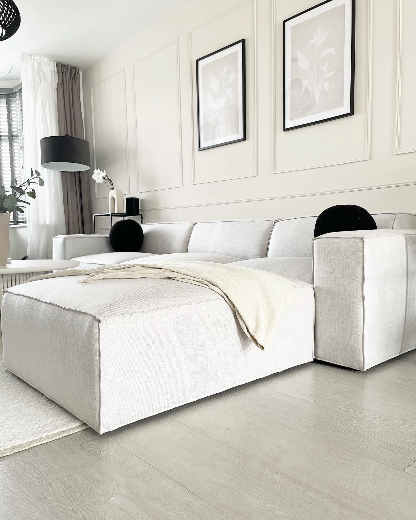 Portland Three Seater Sofa and Footstool