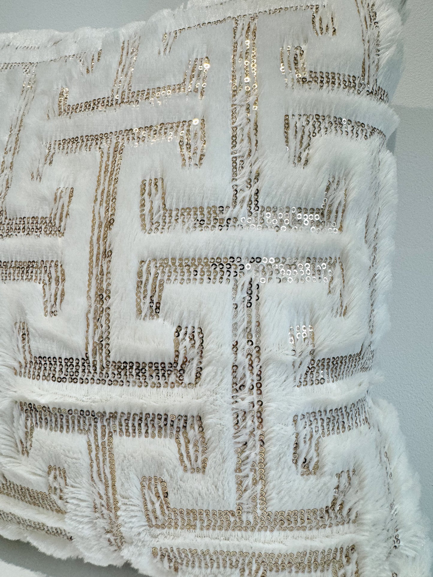Ivory Soft Sequin Cushion