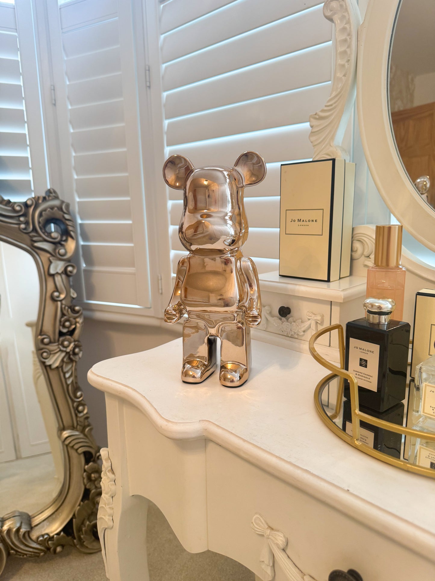 Rose Gold Bear brick piggy bank ceramic sculpture