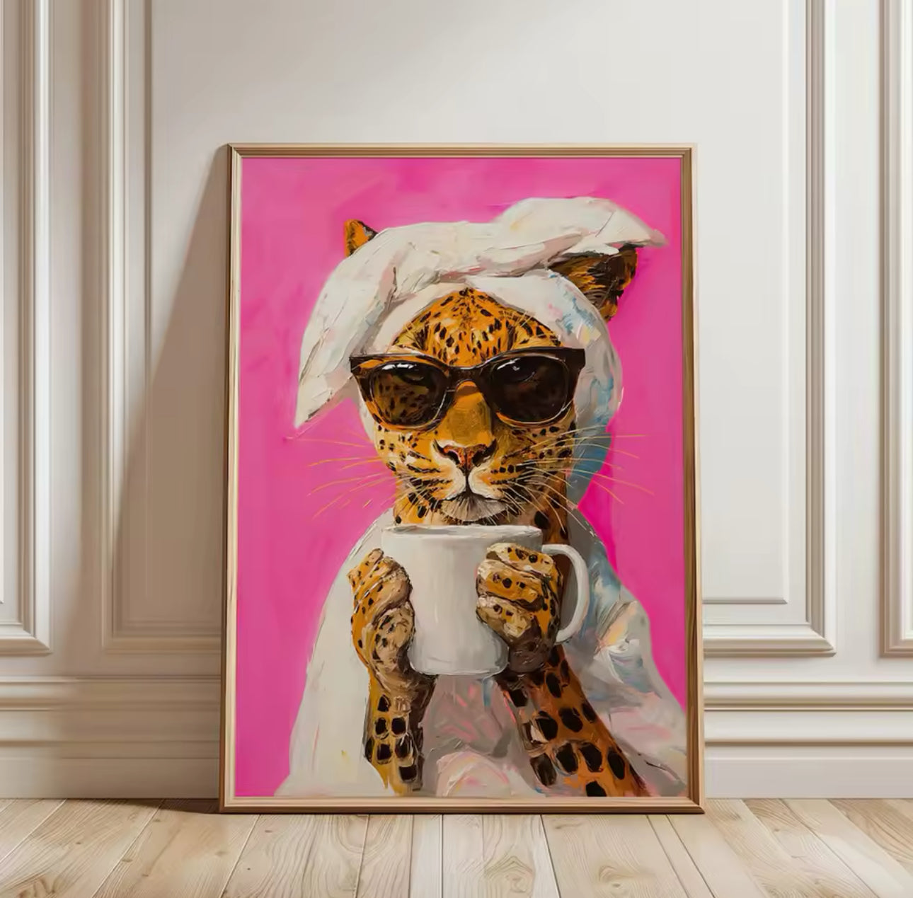 Pink Leopard Cotton Canvas Picture