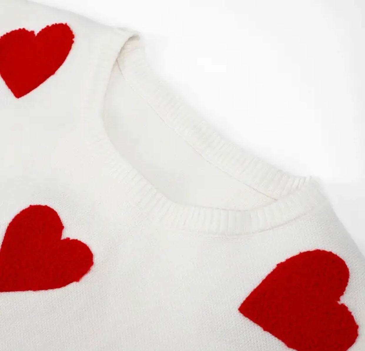 Cosy White Love Heart Jumper