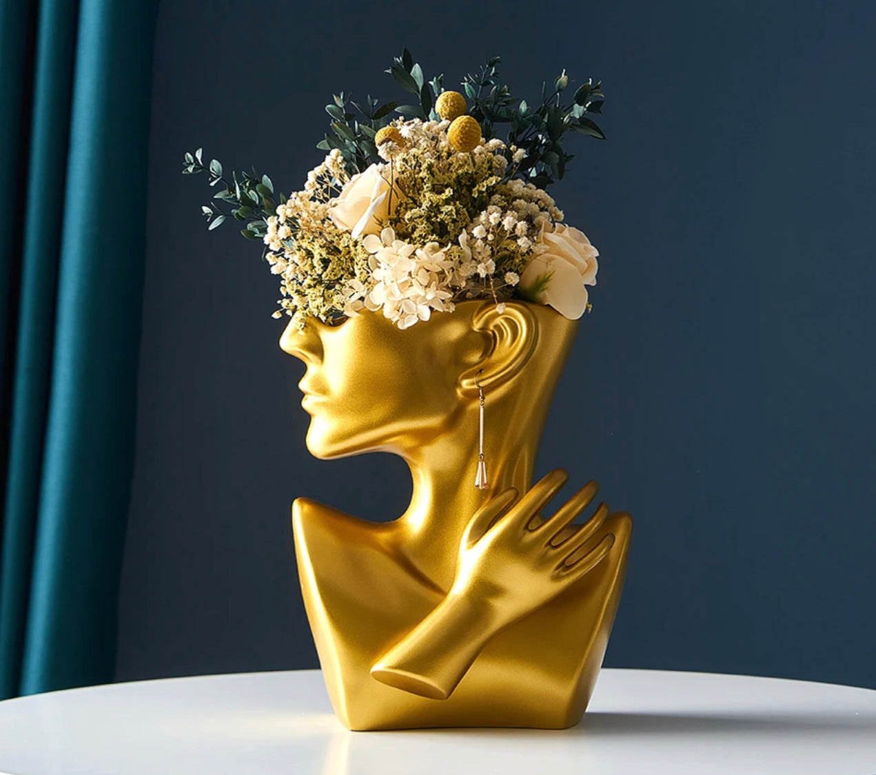 Gold Large Face Vase
