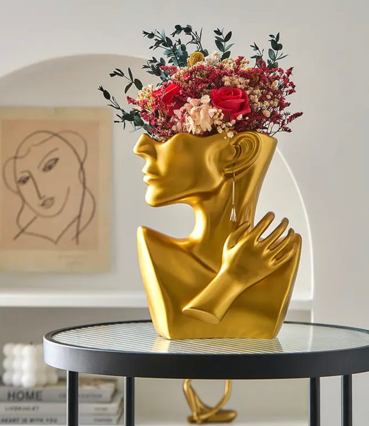 Gold Large Face Vase