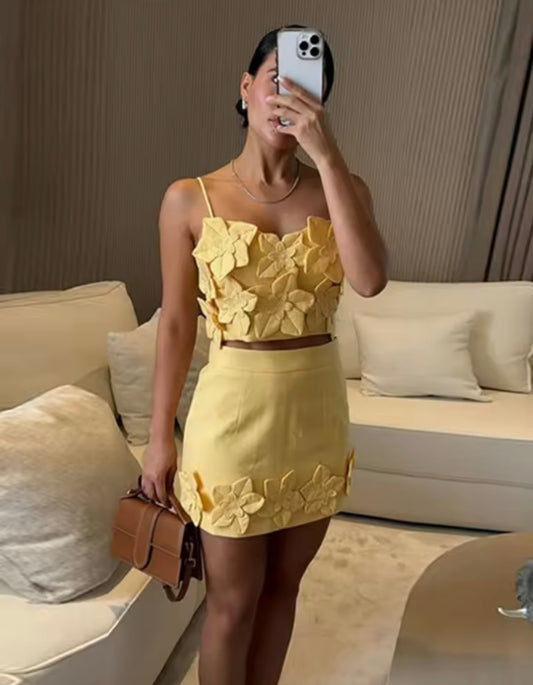 3D Lemon Co-Ord Set