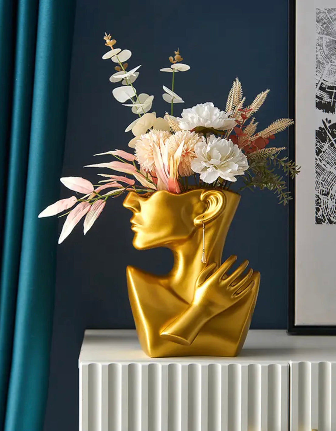 Gold Large Face Vase