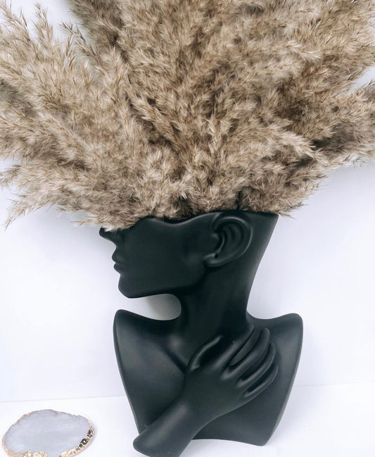Black Large Face Vase