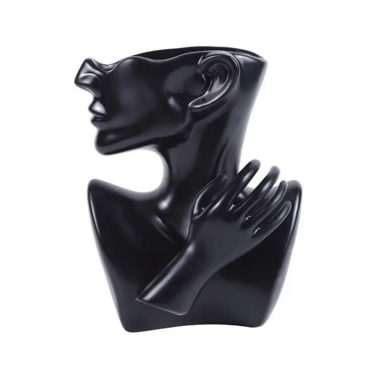 Black Large Face Vase