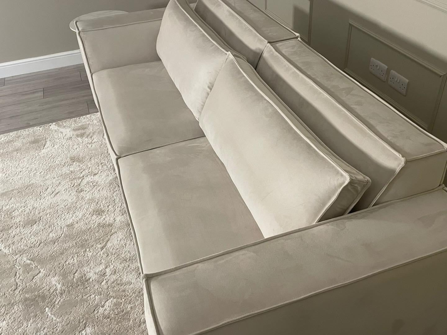 Cream Velvet Talum Sofa