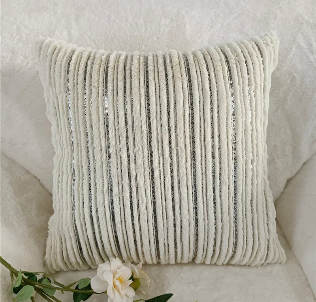 Duck Feather Plush Foil Printed Cushion