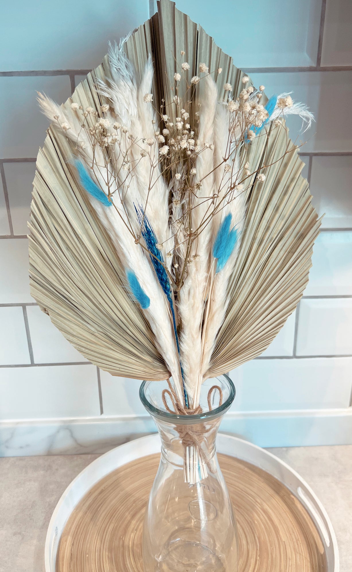 Blue Bunny Dried Fan Bouquet