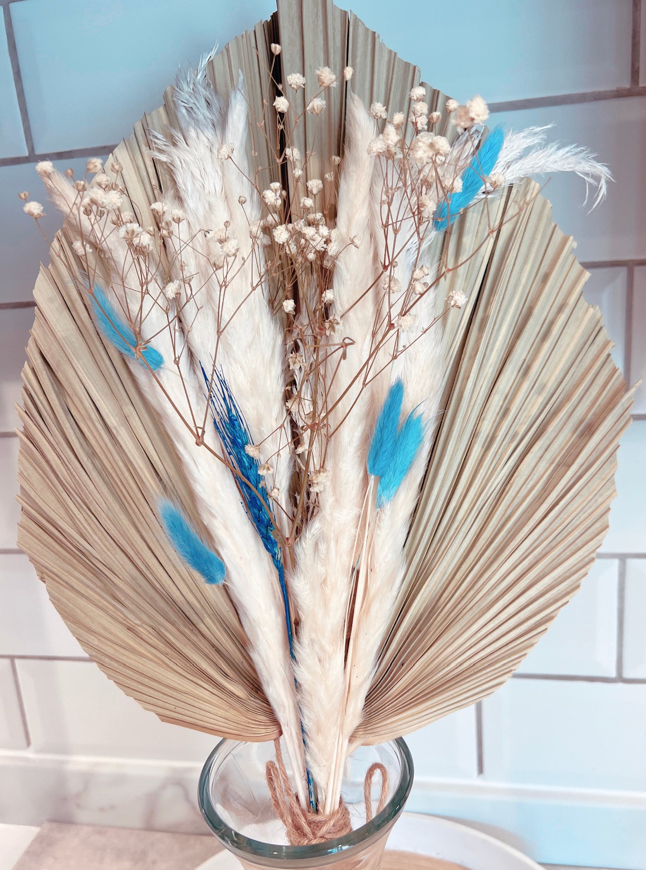 Blue Bunny Dried Fan Bouquet