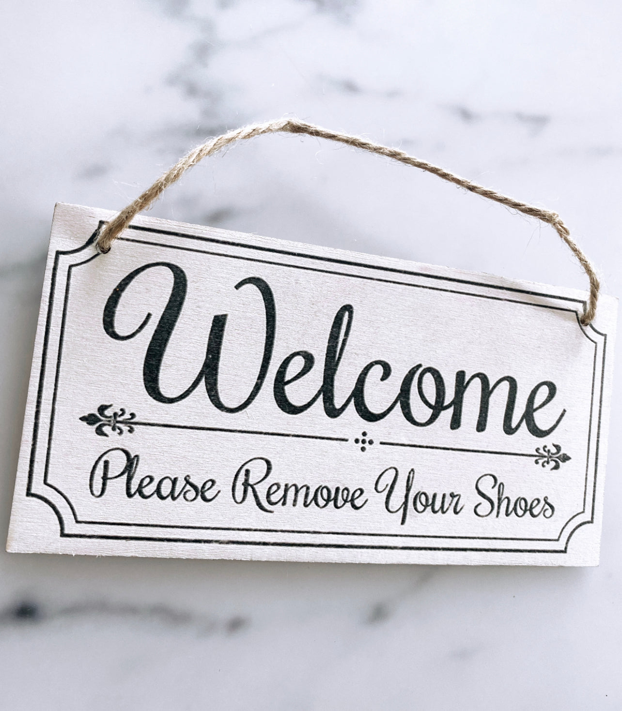 Remove Shoes Reminder sign