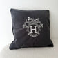 Duck Feather Grey and White Embroidered Horse Cushion