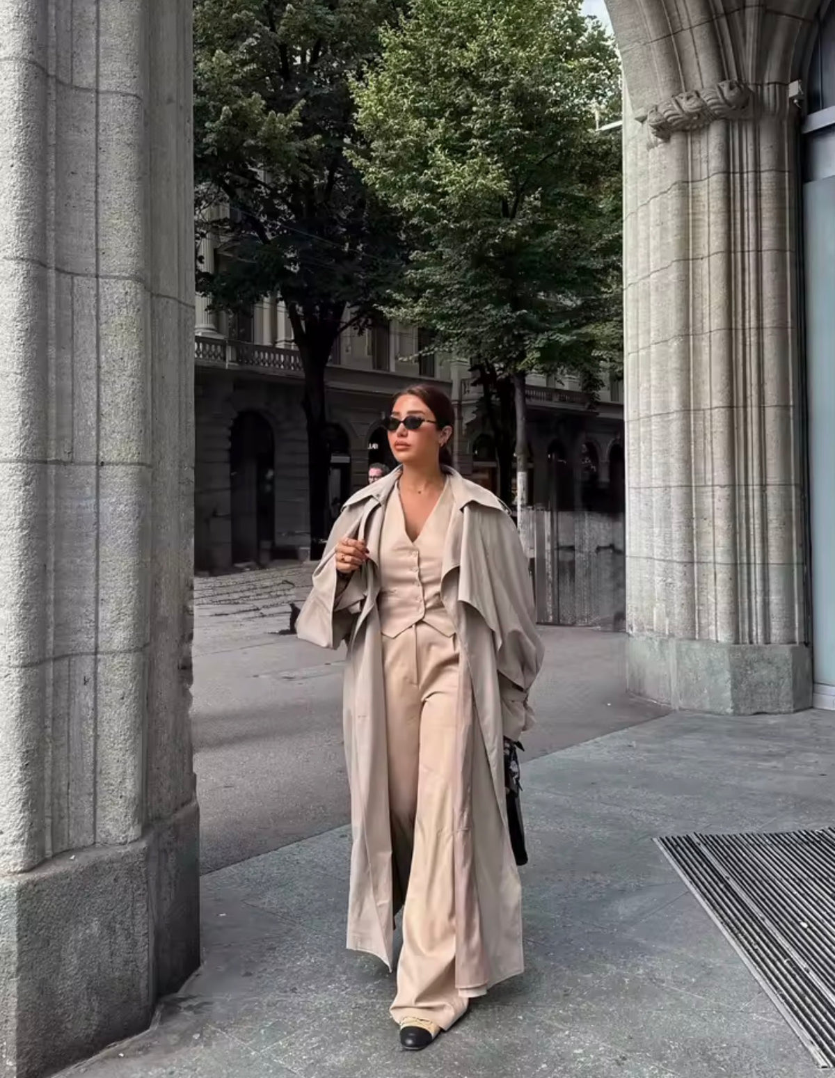 Beige Longline Trench Coat Mac