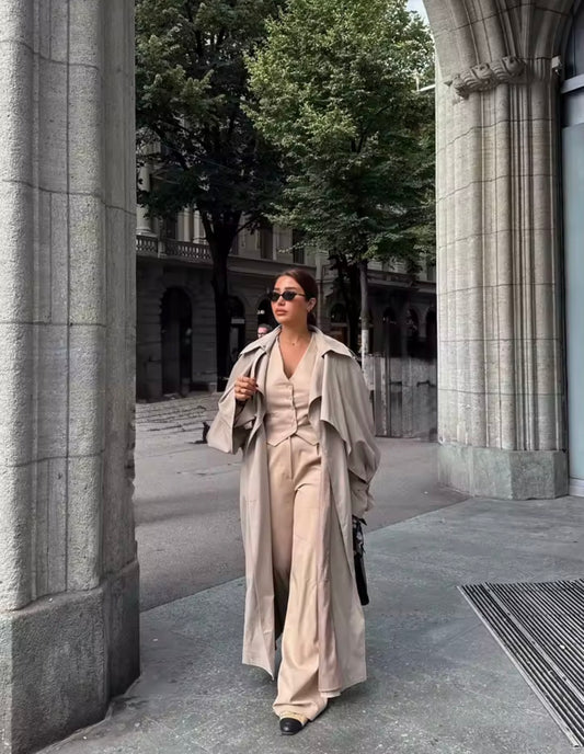 Beige Longline Trench Coat Mac
