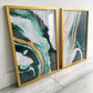 X2 Framed Green Wave Pictures