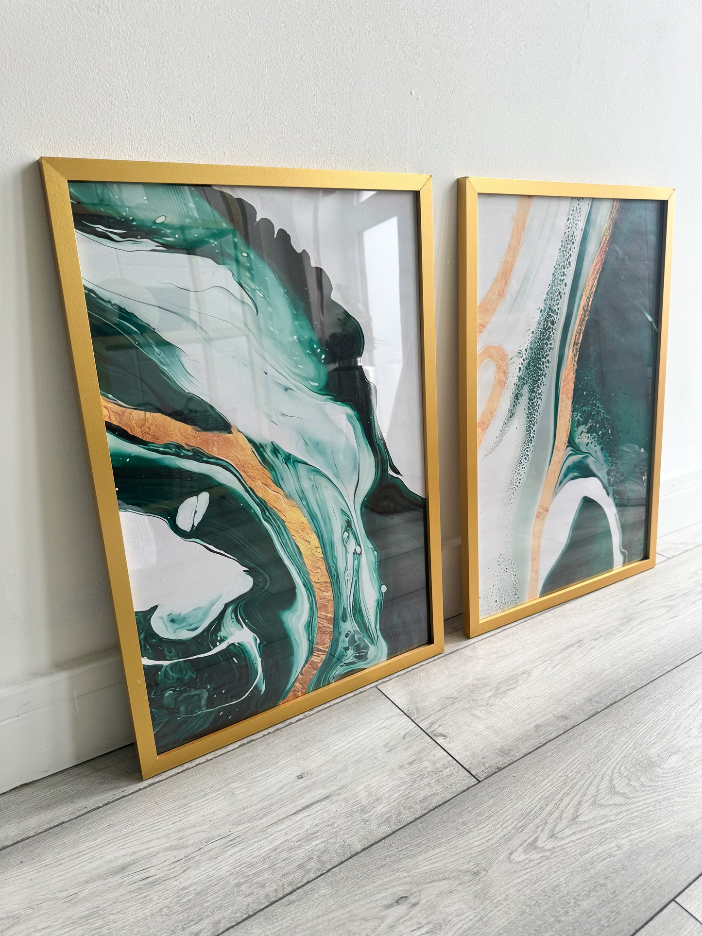 X2 Framed Green Wave Pictures