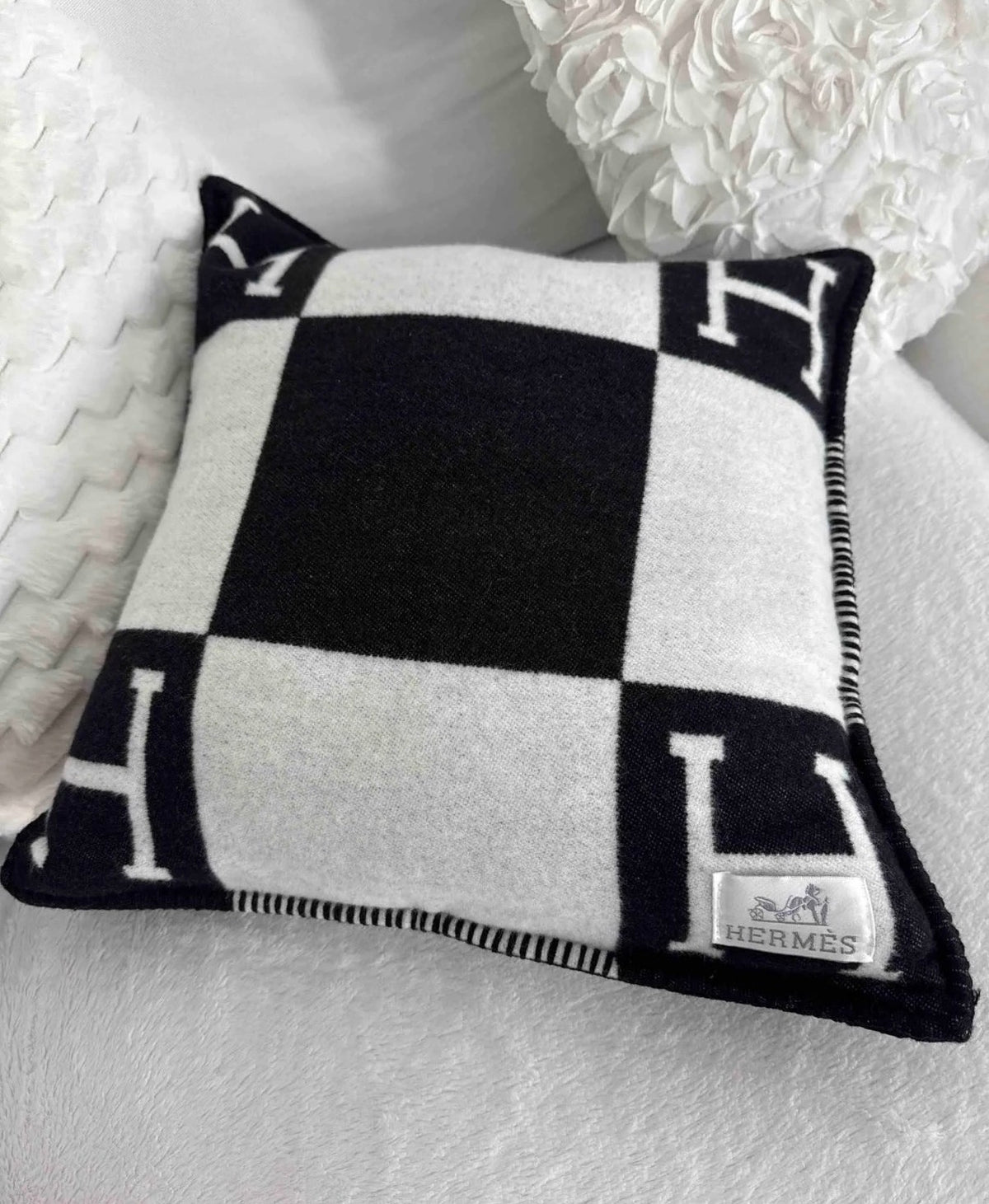 Black H Cashmere Cushion