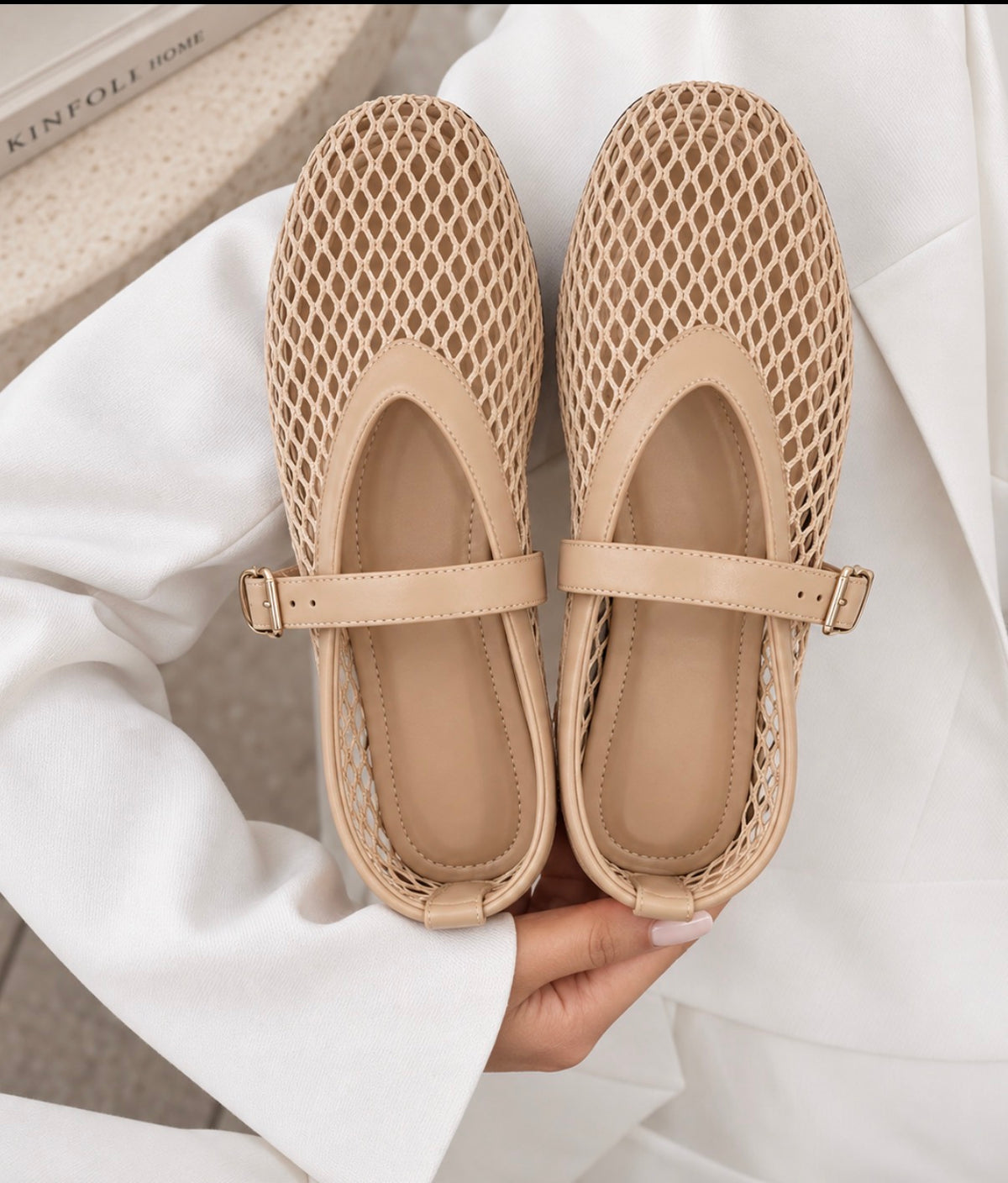 Mesh Mary Jane Ballet Flats