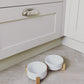 White Ceramic Pet Feeder - Two Bowls and Stand